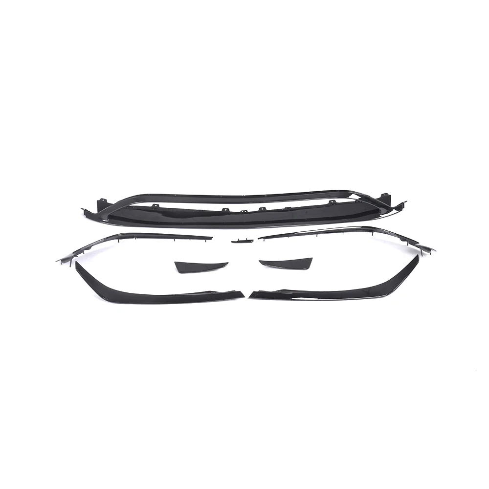 ABS Glossy Black Передний бампер для губ Canards вентиляционные отверстия для Mercedes-Benz W176 A класс A200 A250 A45 AMG хэтчбек-сейчас 9 шт. углеродное волокно/ABS - Цвет: ABS Glossy Black