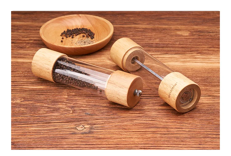 

Wooden Black Pepper Mill Manual Pepper Mill Kitchen Seasoning Bottles Multi-purpose Bottle Grinding Tools Kitchen Tools 1pc