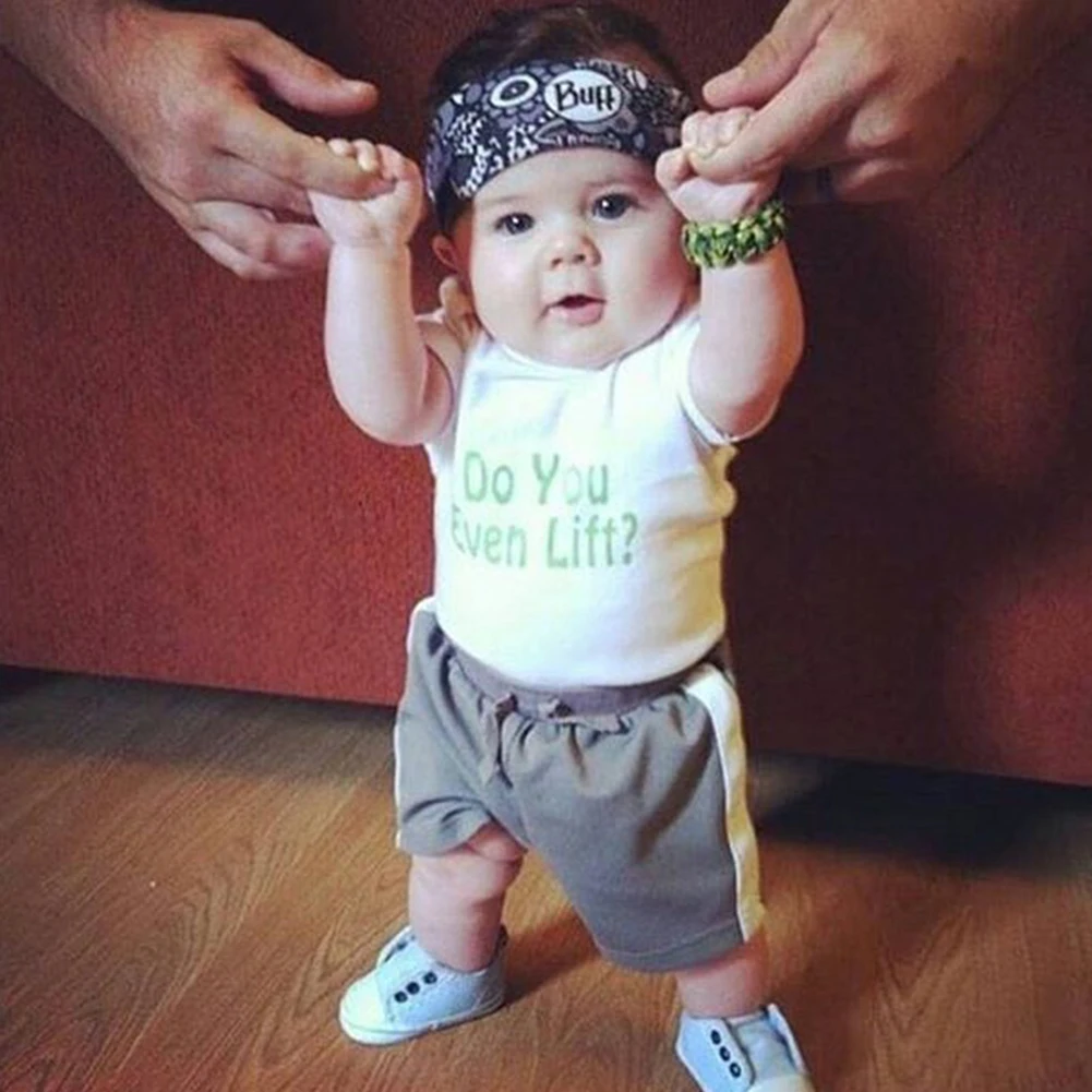 2 шт./компл. комплект одежды для малышей белая футболка с буквенным принтом