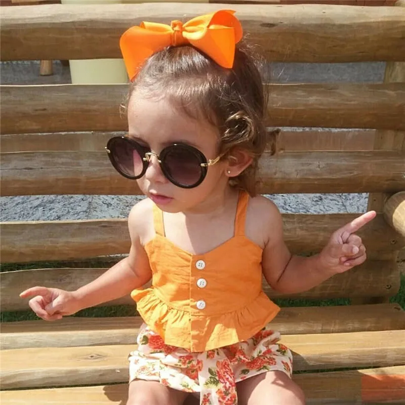 2 шт. футболка без рукавов с круглым вырезом и юбка в цветочек|Комплекты одежды