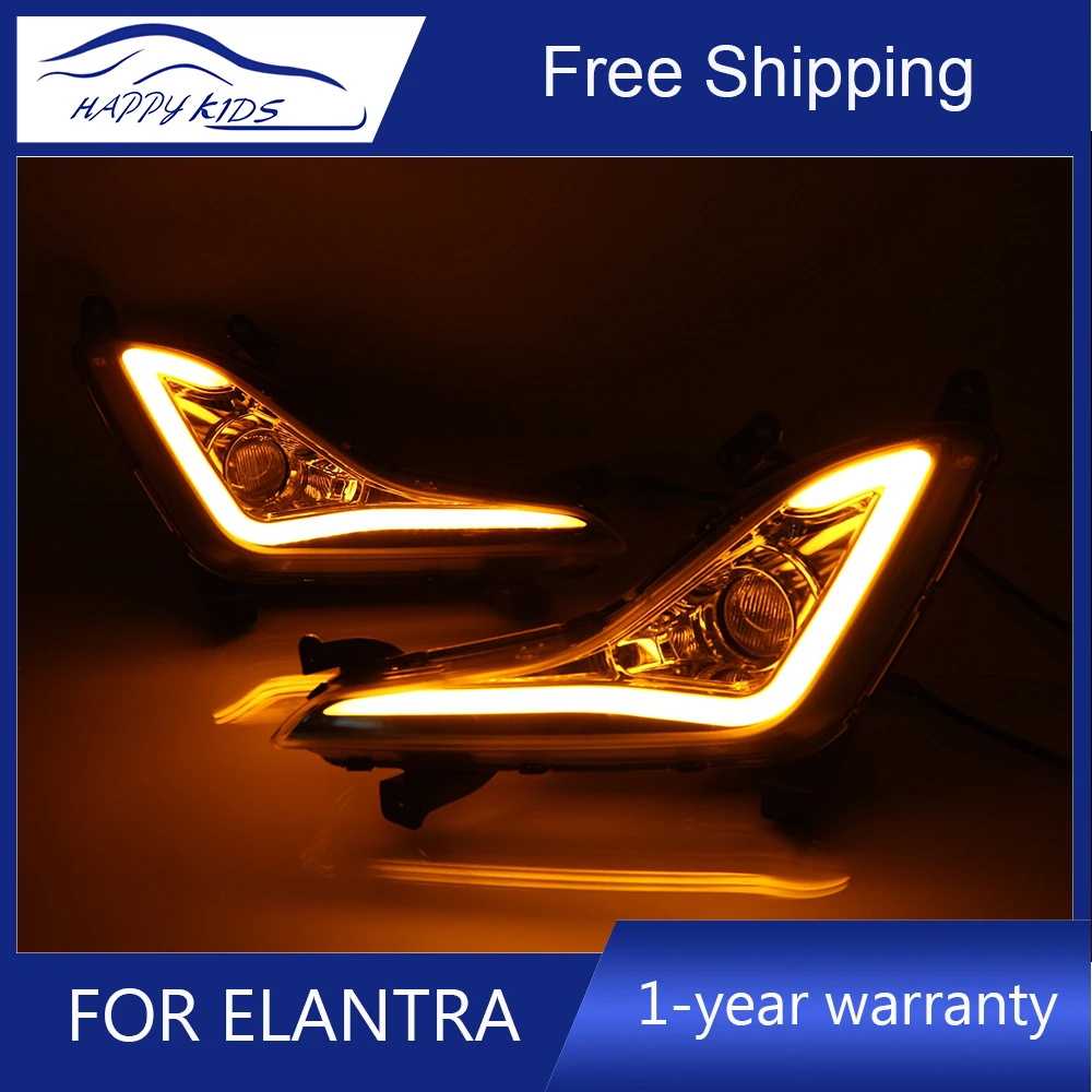 Стайлинг автомобиля светодиодный ные дневные ходовые огни для Hyundai Elantra 2014-2015 12 В