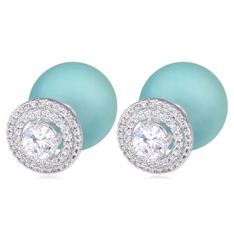 Модные серьги-гвоздики ювелирные изделия бижутерия AAA кубический цирконий