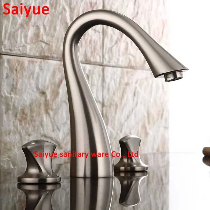 Элегантный винтажный матовый никелевый и золотой разбросанный 3 шт. кран для