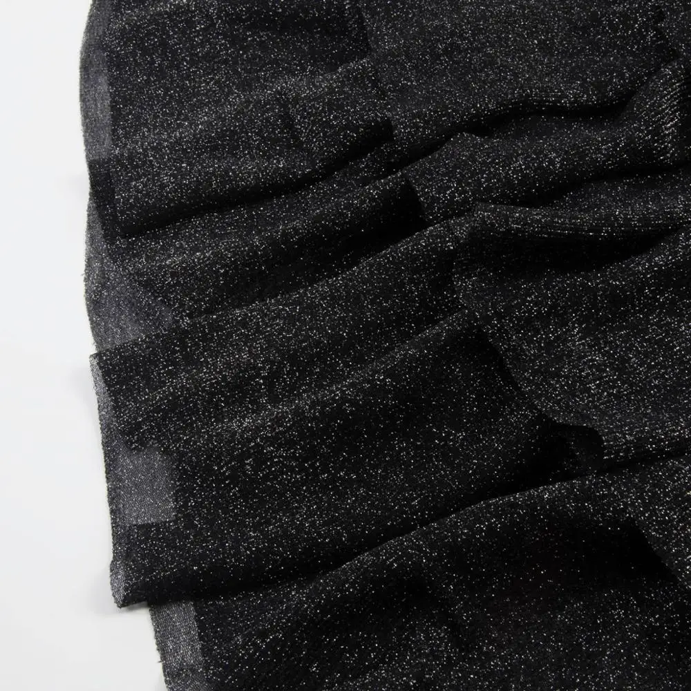 2019 women Sparkly Black Cascading A line Dress elegant Glitter Sleeveless Pleated Party for ladies | Женская одежда