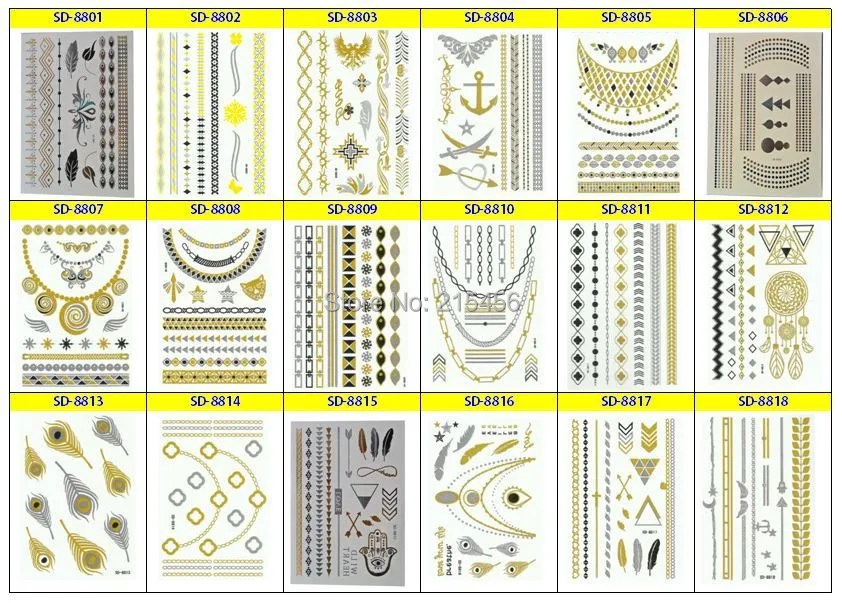 200 татуировки наклейка с на складе Металлический - временный set-татуировка Тело 1