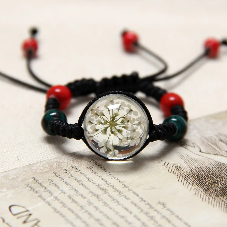 10 цветов натуральный сушеный цветок браслет для женщин ювелирное изделие