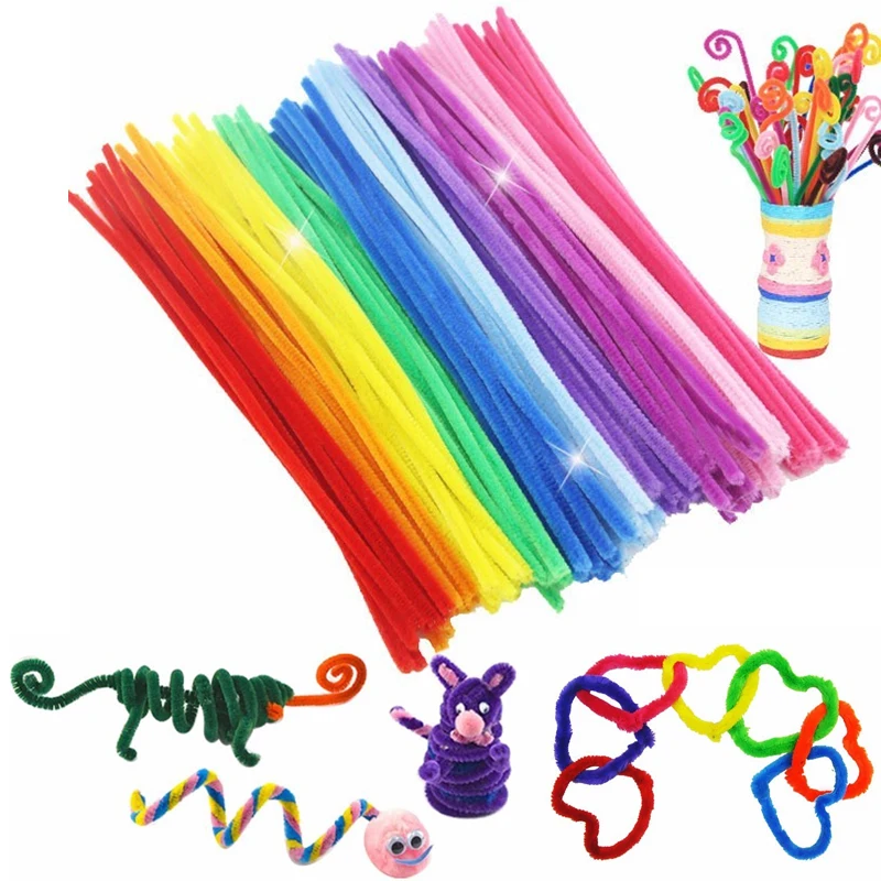 

50 шт./компл. Красочные Плюшевые палочки ручной работы и палочки Shilly-палочки, детские развивающие Материалы для творчества и мягкие материал...
