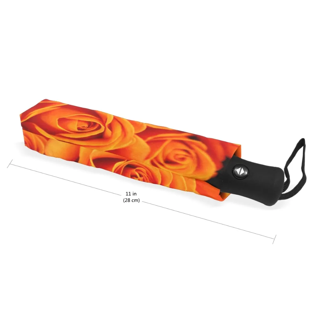 Креативный Зонт с великолепным рисунком дождь Женская Роза 3 складных зонта
