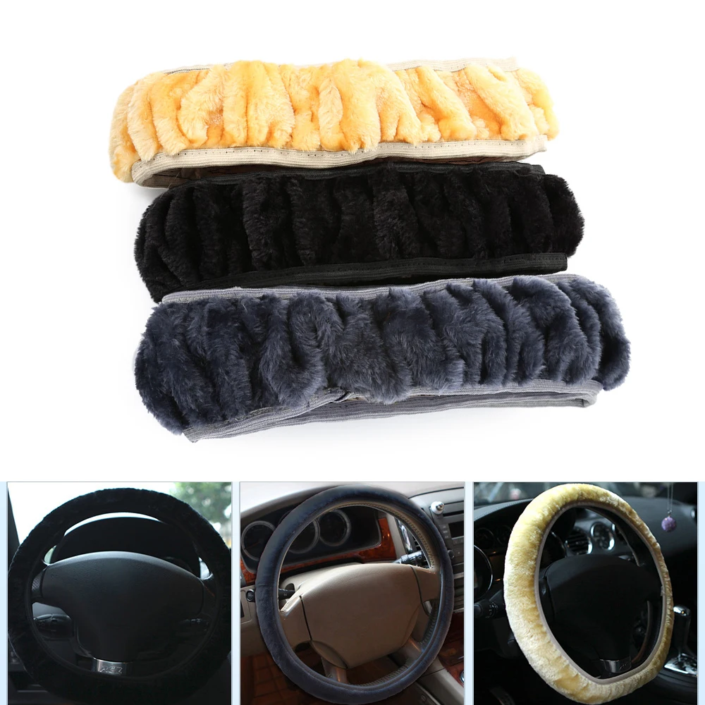 Универсальный чехол рулевого колеса автомобиля мягкий теплый шерстяной