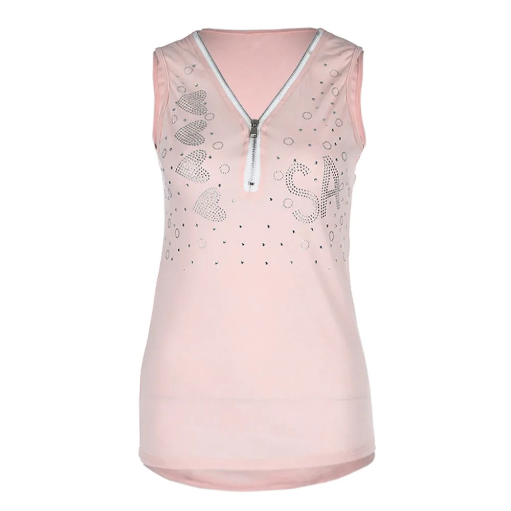 Женская майка Camiseta Tirantes Mujer, Женская майка на молнии без рукавов, блузка, пуловер, топы, женские летние топы