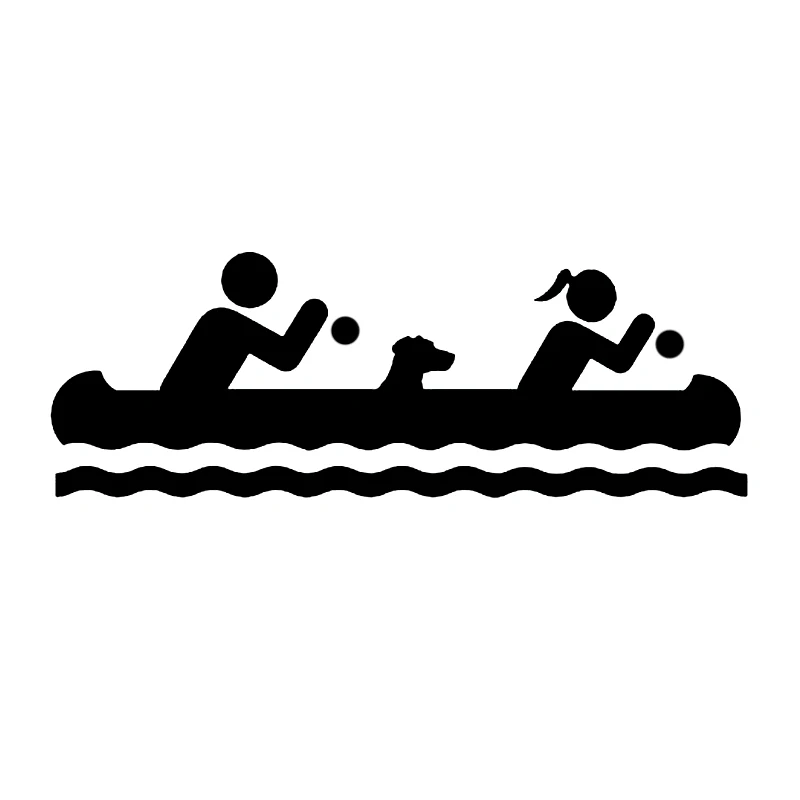 Интересная Виниловая наклейка для каноэ семьи и домашних животных размером 15 3 см