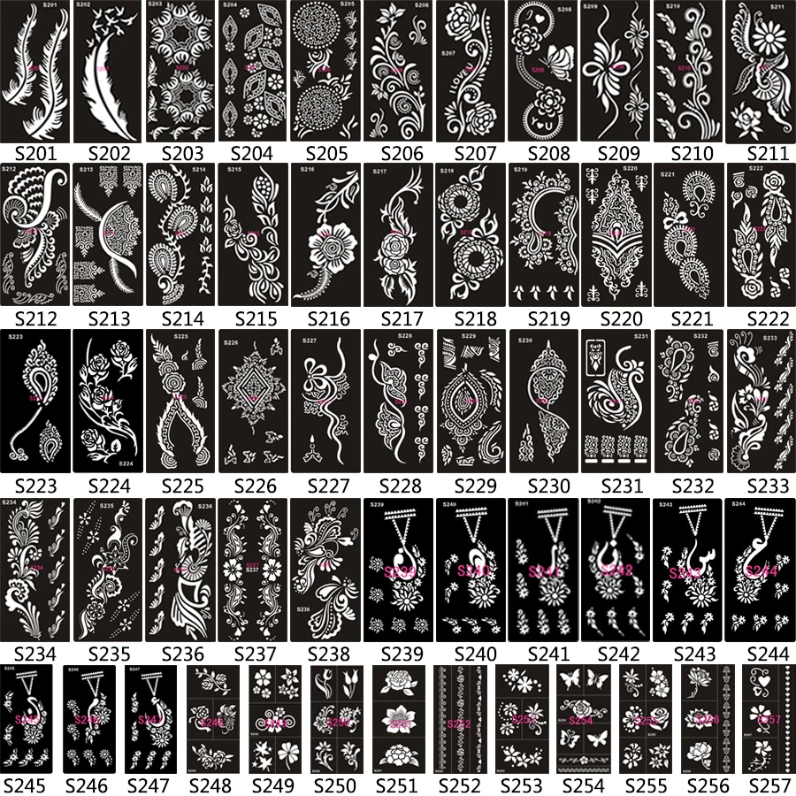 1 лист поддельная хна трафаретная Татуировка непромокаемая временная татуировка