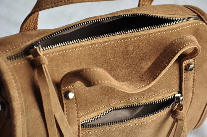 Женская сумка-мессенджер из натуральной замши винтажная повседневная сумка