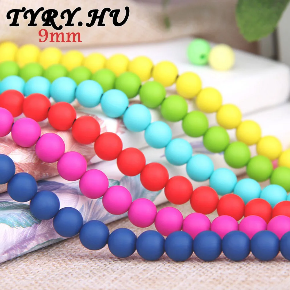 200 шт. силиконовые бусины для прорезывания зубов 9 мм|necklace diy|round silicone beadssilicone beads |