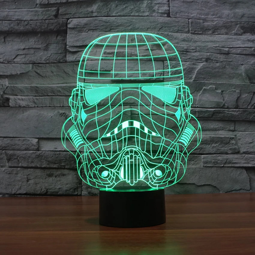 Звездные войны солдат формы красочные 3D Светодиодные ночные огни дарт Вейдер
