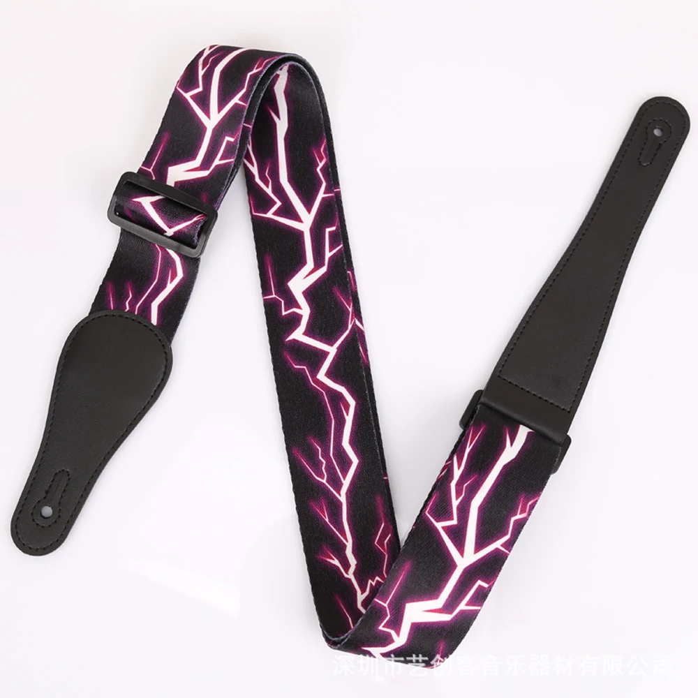

Red Lightning Pattern Guitar Strap Electric Guitar Acoustic Guitar Folk Guitar Bass Strap