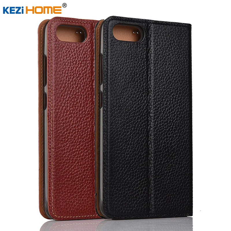 Чехол для ZTE Blade A6 Lite чехол KEZiHOME Litchi из натуральной кожи с откидной крышкой и