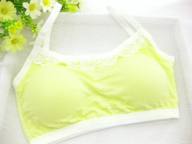 Teens Cotton Lace Puberty Girls Bra Sports Underwear for Teenager White Print Girl Training Children Kids Clothing | Детская одежда и