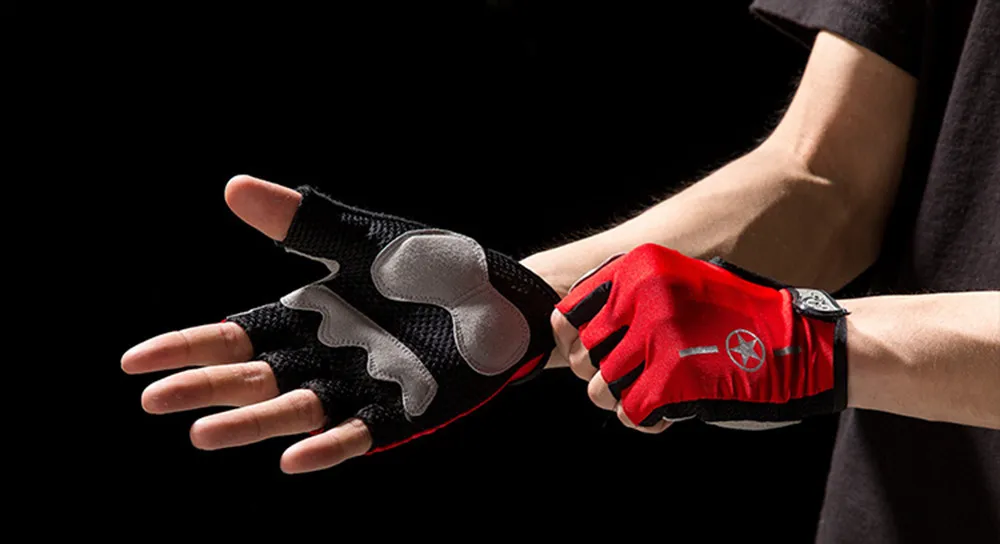 

1 Pair Half Finger Gloves Cycling Summer Bike Men Women Sports Shockproof Gel Bicycle Fitness