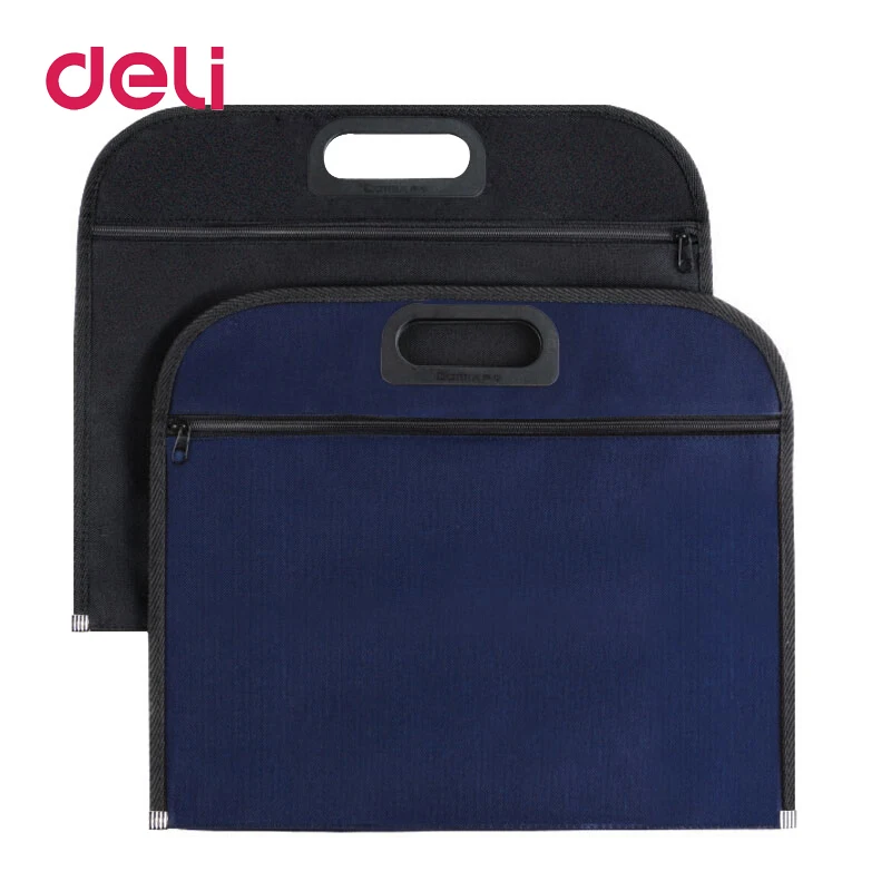 Deli, 1 шт., сумка для файлов, холщовая, портативная, портфель, для бизнеса, офиса, на молнии, сумка для файлов, B4, толстый портфель, сумка для хранения, A4, 340*305 мм