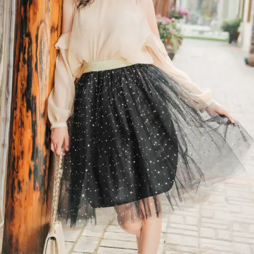 Женская фатиновая сетчатая юбка трапециевидная для выпускного вечера