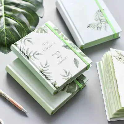 

Blank Diary Monstera Notebook Office School Supplies Gift Bandage Thicken Student Notepad Blank Pocket Notebook Green Leaf