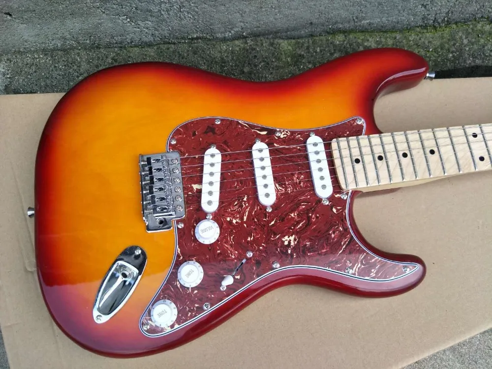 Табак Sunburst Body электрогитара с красной черепаховой оболочкой Pickguard и предложение