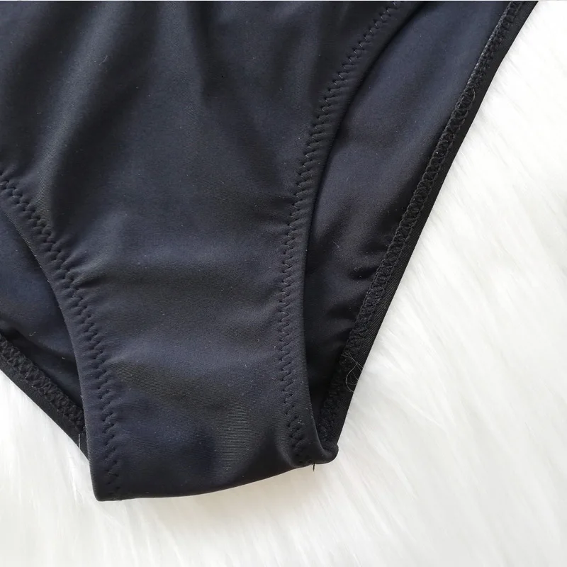 Черный купальник с перекрещивающимися лямками 2019 Новое пляжное купальное белье для женщин Женский винтажный спортивный однотонный купальник Maillot De Bain.