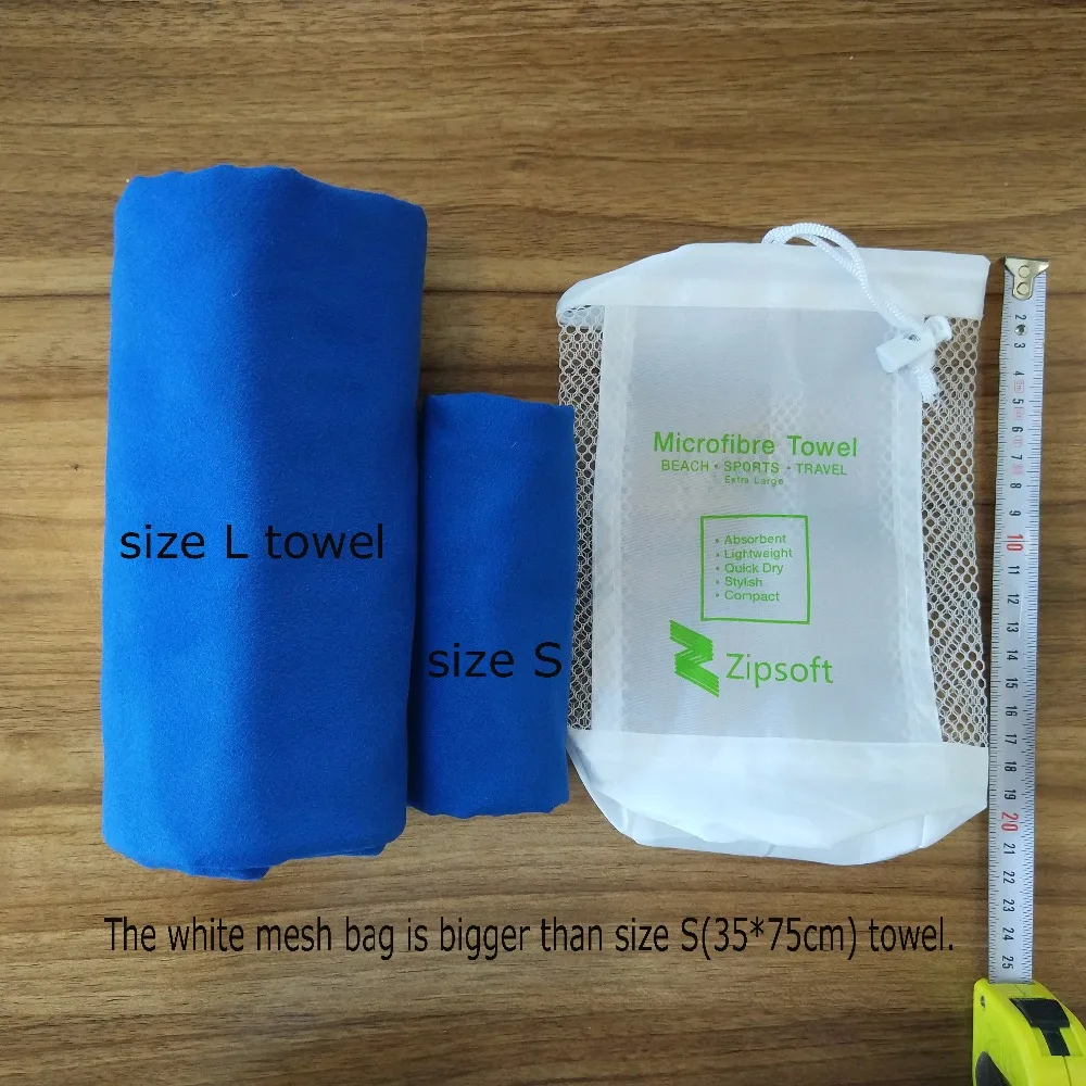 Пляжное полотенце Zipsoft из микрофибры быстросохнущее для плавания путешествий