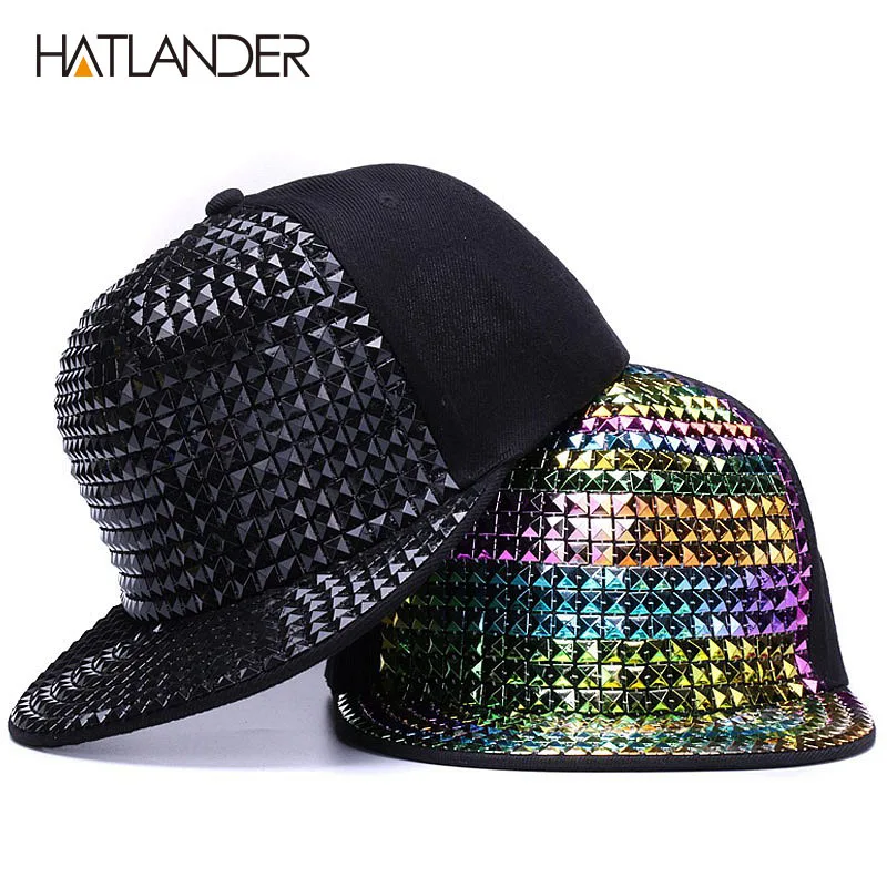 Бейсболка с блестками [HATLANDER] Кепка плоским козырьком для улицы девочек и