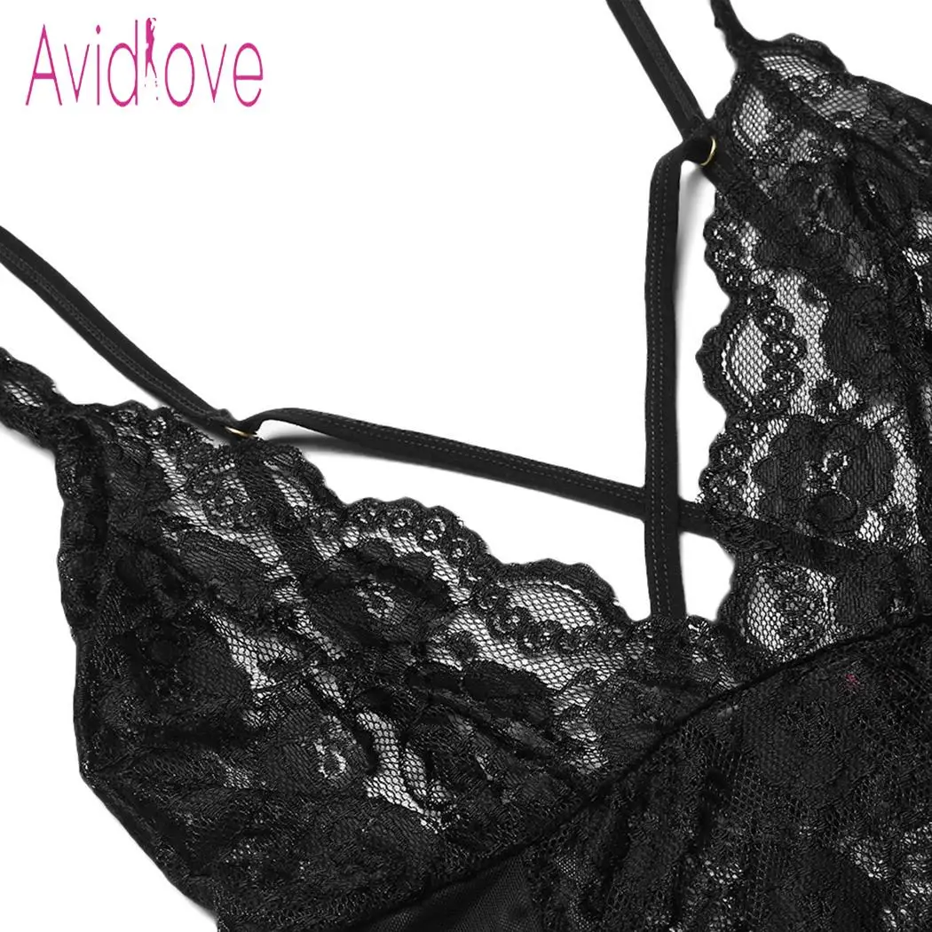 Женское боди с чулками Avidlove Кружевное на тонких бретельках|Женское белье и боди| |