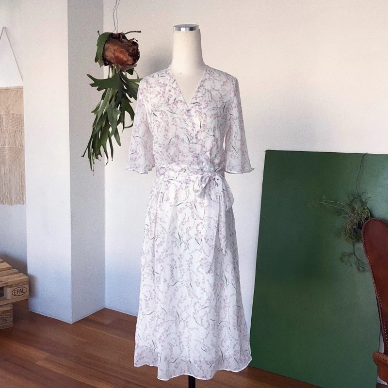 BGTEEVER богемное летнее платье с принтом женское кружевное коротким рукавом миди из