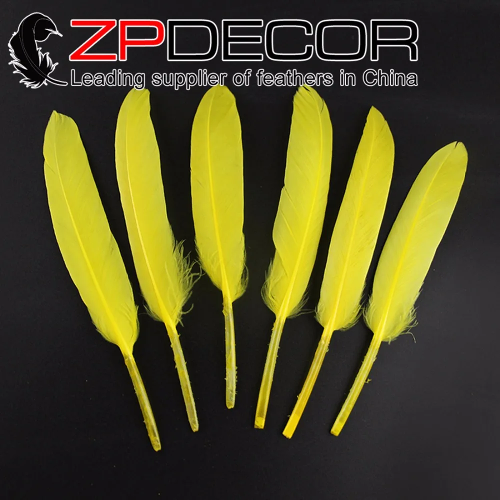 

ZPDECOR Duck Feather 100 pcs/lot 10-15cm(4-6inch) Hand Select Premium Quality Yellow Loose Duck Feathers