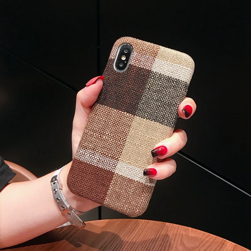 British Plaid Case Tpu for iphone XS Max XR 6 6S 7 8 Plus Female Models Personality ins wind 6s Cover |