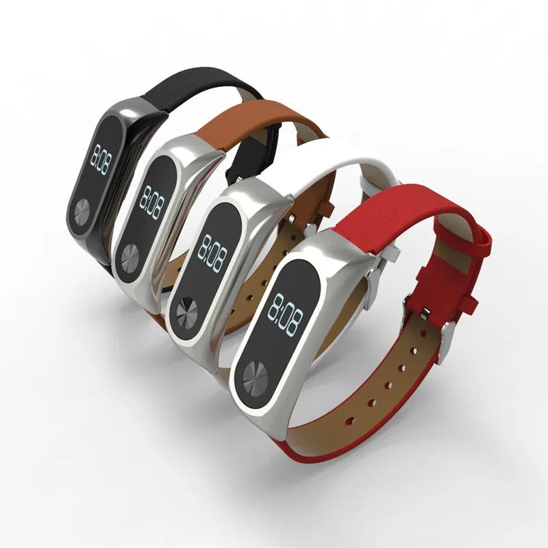PU Leather Wrist Strap For Mi Band 2 OLED Smart Bracelet | Accessories
