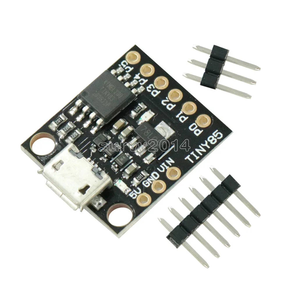 

ATtiny ATtiny85 Digispark Kickstarter Micro USB Development Board Module For Arduino IIC I2C TWI SPI Low Power Microcontroller