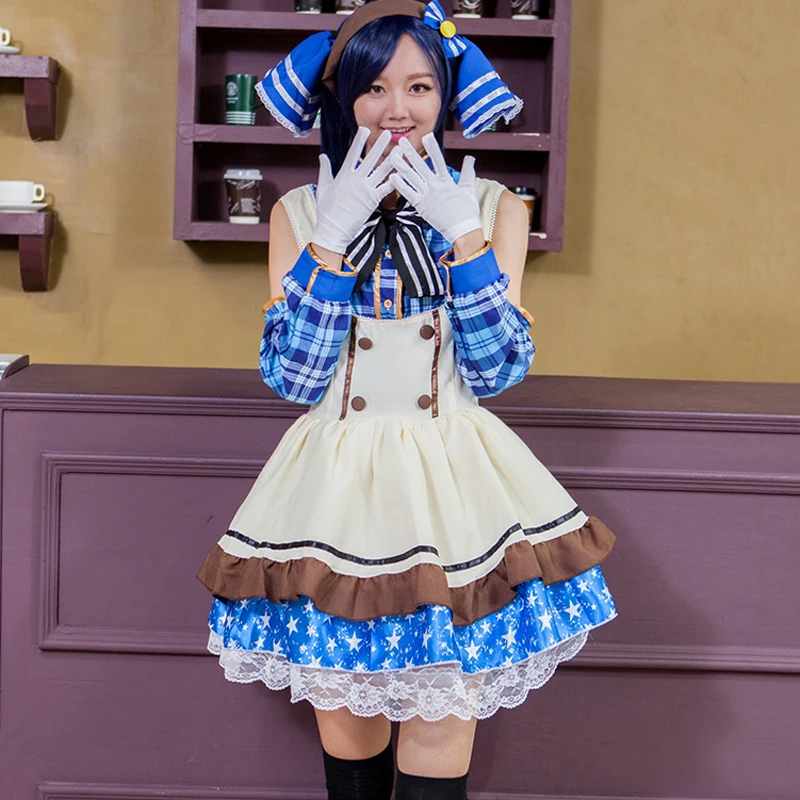 Аниме Love Live костюм косплей Umi Sonoda для женщин и девочек Хэллоуин Carnevale Костюмы