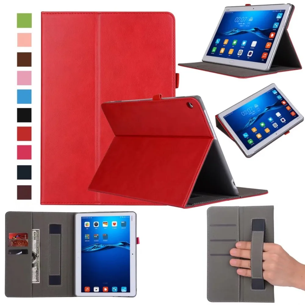 Smart Pu Leather Case for Huawei MediaPad M3 Lite 8.0 Tablet BTV-W09 Folio Cover w/ Hand Strap Stand Function Card Solt+pen | Компьютеры и