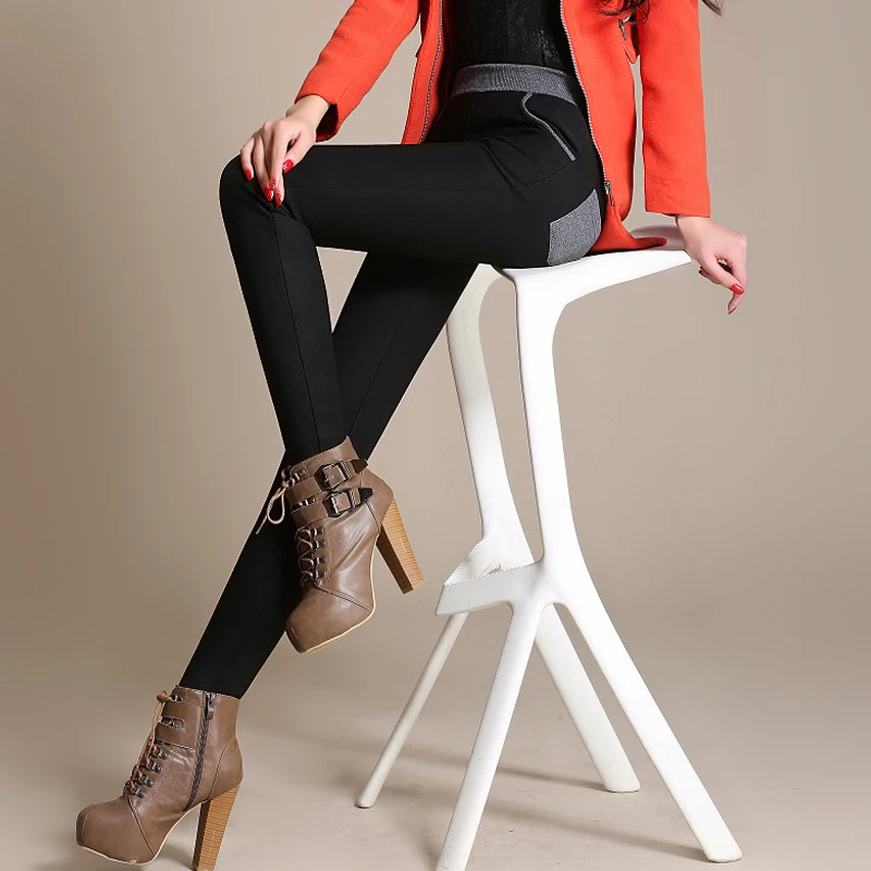 Женские повседневные брюки-карандаш теплые бархатные женские длинные брюки с