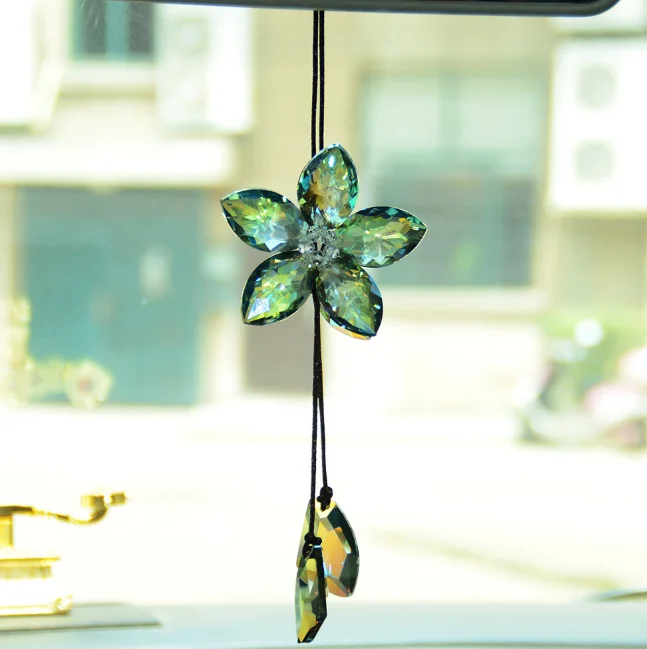 Прозрачные хрустальные снежинки украшение для зеркала заднего вида подвесные