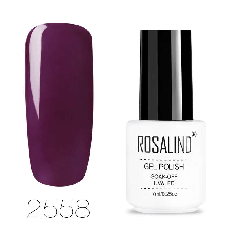 2558 Гель-лак ROSALIND, 1 шт., грунтовка для укрепления ногтей, УФ-Гель-лак, замачиваемый Полупостоянный лак, необходимый верхний базовый слой - Цвет: 2558