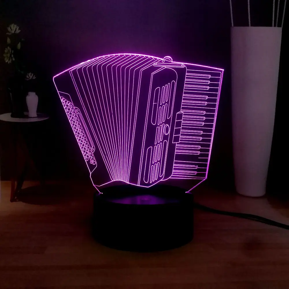Новинка аккордеон светодиодный ночник USB переключатель сенсорный Многоцветный 3D настольная лампа Удаленная детская игрушка подарок на день рождения для девочек
