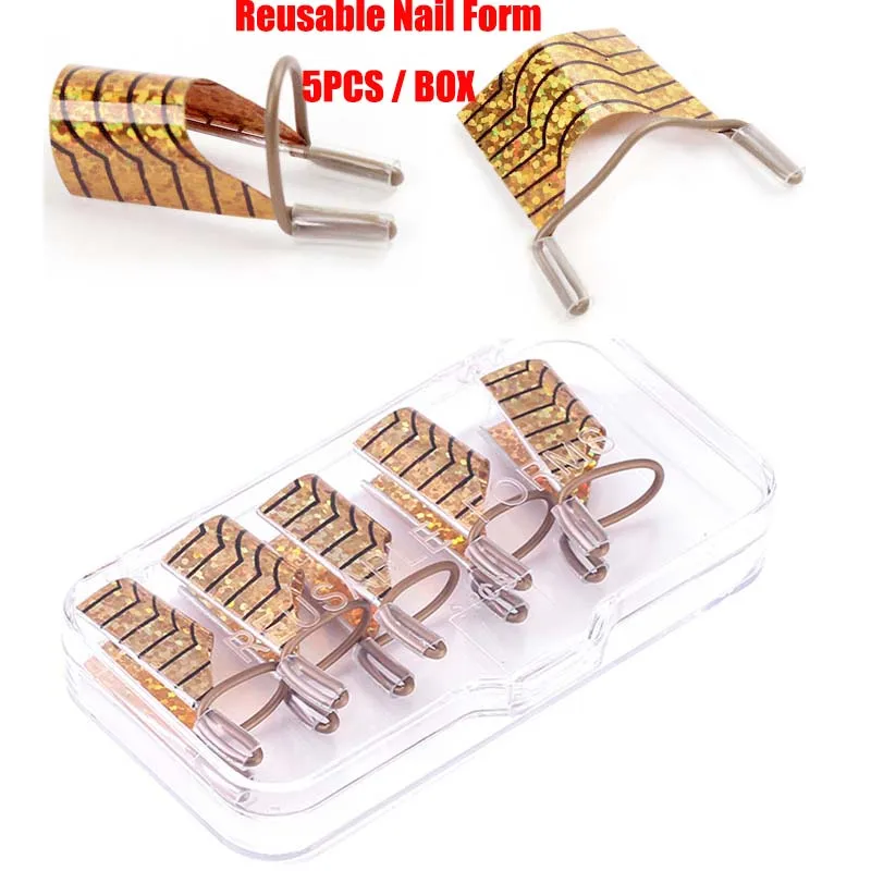 1 коробка/5 шт. многоразовые формы для ухода за ногтями|nail extension|extension nailsform gel nails |