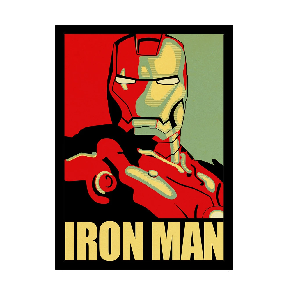 Мстители Железный человек плакат Marvel Comics винтажные принты и плакаты для кафе бара комнаты Настенные стикеры художественная Живопись Домашний Декор