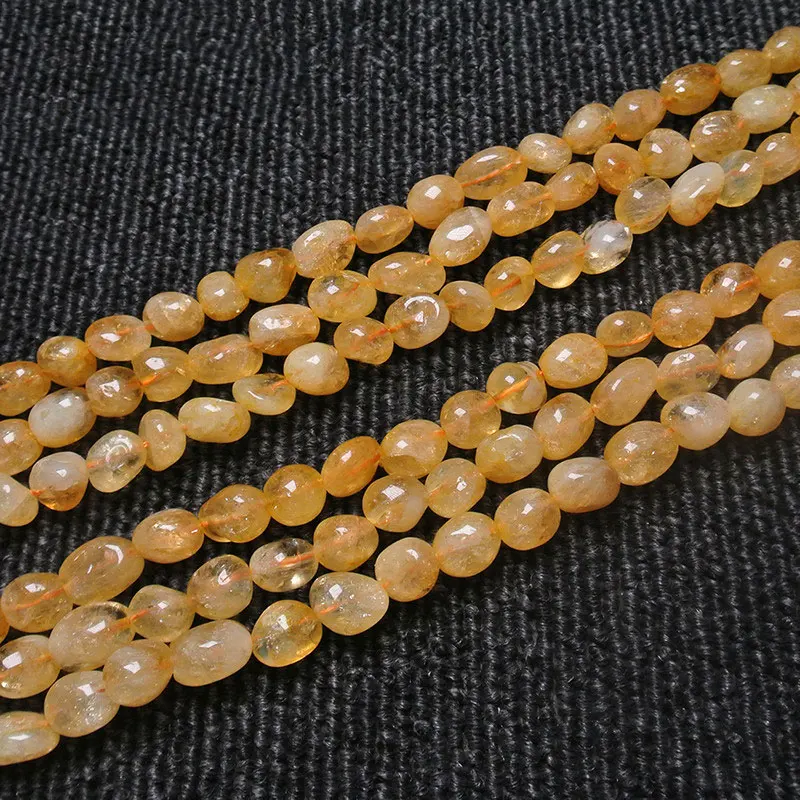 

8x10mm Natural Yellow Citrines Beads Freeform Potato Quartz DIY Loose Beads For Jewelry Making Beads Accessories 15'' Women Gift