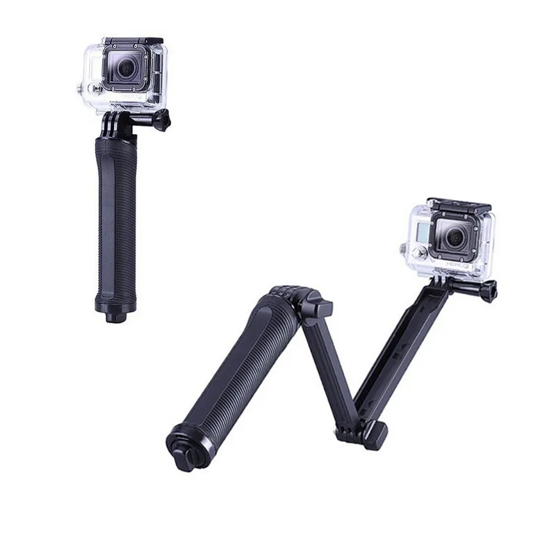 For 3Way Multi-function Folding Arm Lever Tripod Mount for GoPro Hero 5 4 SJ4000 Sjcam XiaoYi Camera Monopod Go Pro Accessories |