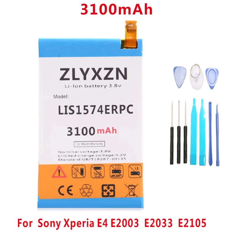 3100 мАч LIS1574ERPC полимерные Оригинальные аккумуляторы для sony Xperia E4 E4G E2003 батарея E2033