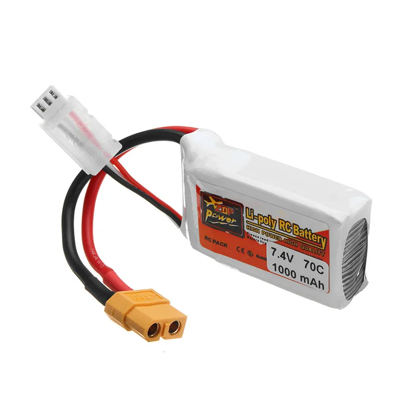 ZOP POWER 7.4V 1000mAh 70C 2S Rechargeable Lipo Battery With XT60 Plug Connector For RC Drone Quadcopter DIY Part Accessories | Игрушки и