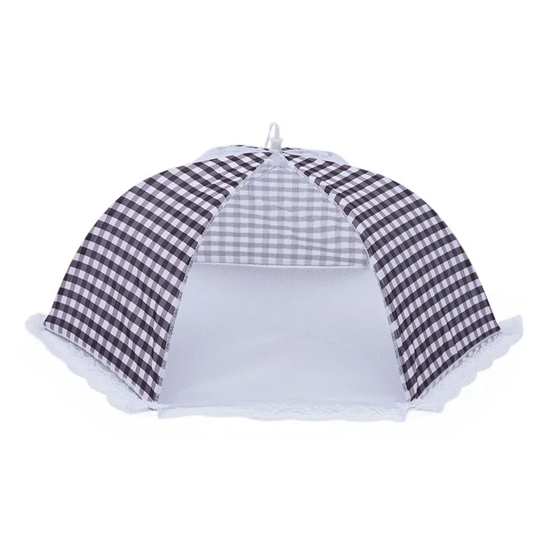 60x28cm black Hifuar кухня сложенный сетчатый пищевой чехол зонтик гигиеническая сетка Стиль Анти Муха Москитная еда блюдо крышка барбекю Пикник кухонные принадлежности - Цвет: 60x28cm black