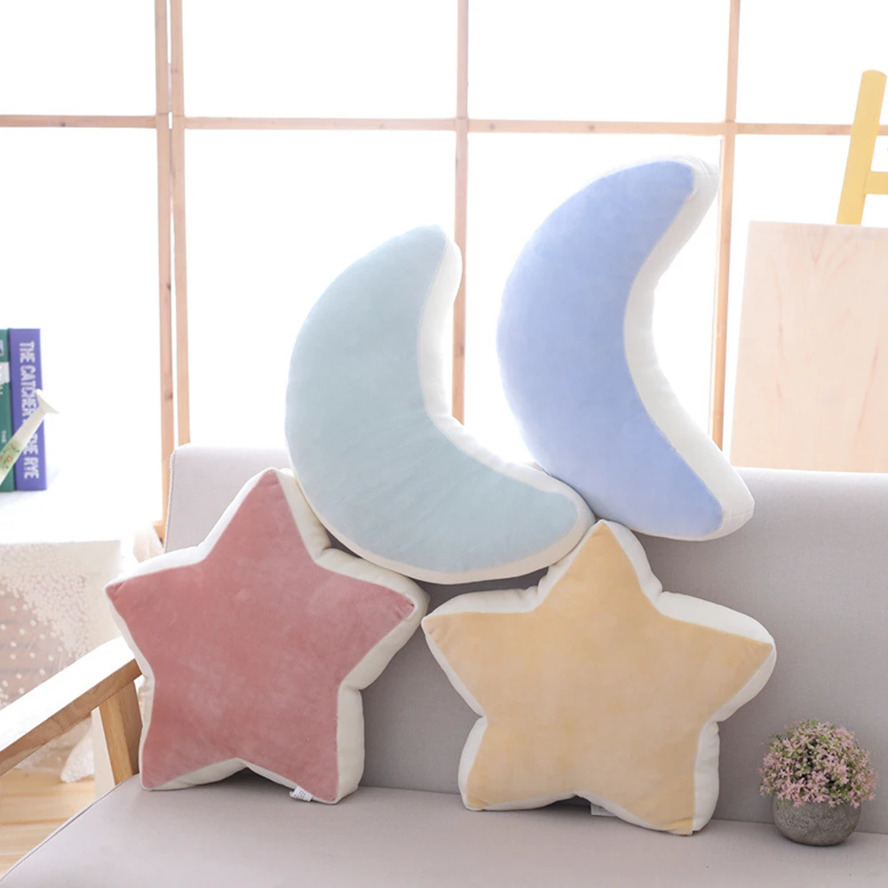 Подушка серии Rainbow Sky мягкая плюшевая подушка раковина с Луной звездой и радугой